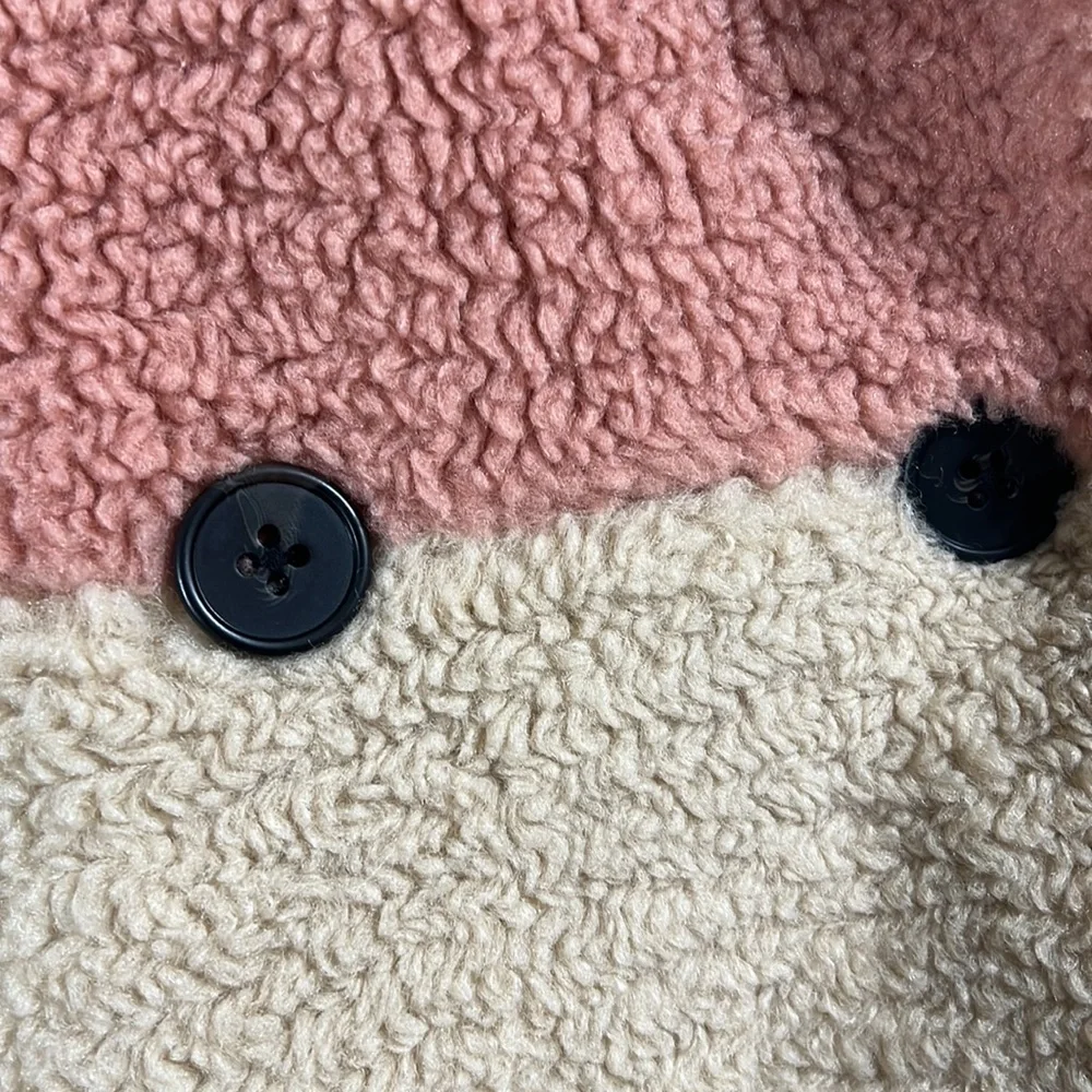 NEW BCBGeneration Color Block Teddy Faux Fur Coat - Picture 9 of 15